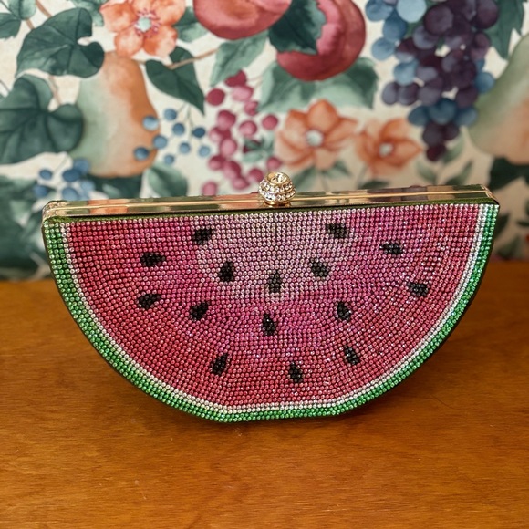 alessia Handbags - Alessia, watermelon, rhinestone clutch bag